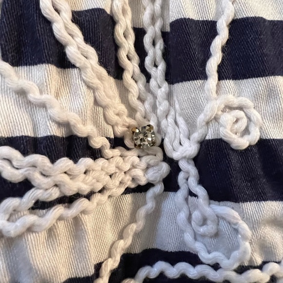 Lilly Pulitzer Roswell Navy and White Stripe Cording We Will Go Size 8 - Picture 15 of 16